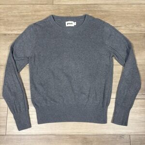 Pact Crew Neck Pullover Sweater Womens Medium Light Gray Organic Classic Preppy
